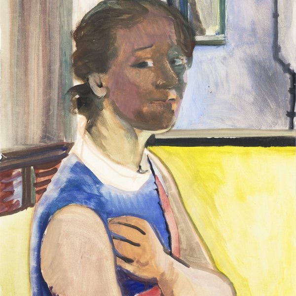 Felka Platek Selbstporträt vor offenem Fenster um 1940