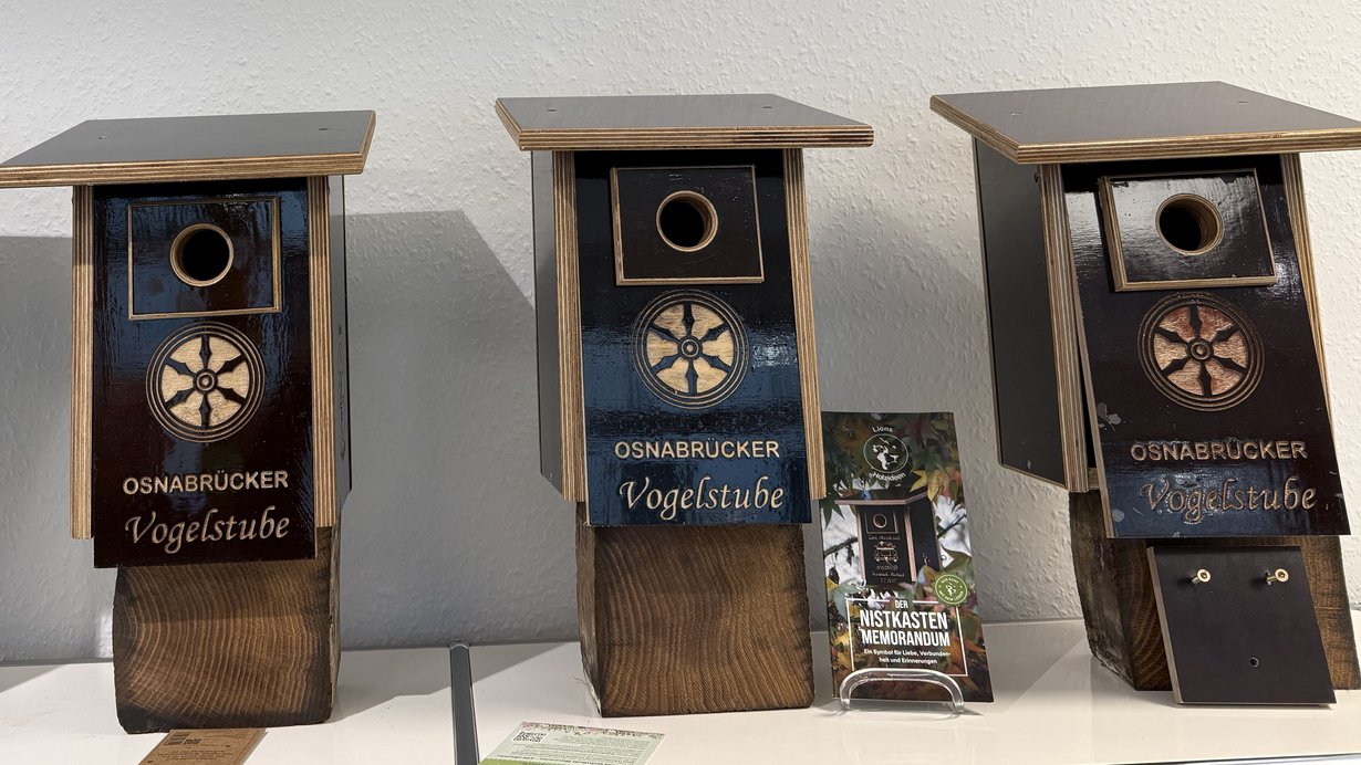 Vogelhäuschen im Shop der Tourist Info Osnabrück